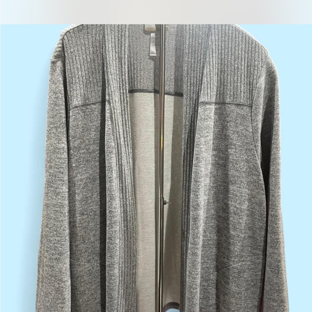 Alfred Dunner Heather Gray Open Cardigan 2X